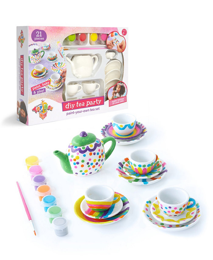 Geoffreys Toy Box DIY Tea Party Paint-Your-Own 21 Pieces Tea Set  Created for Macys