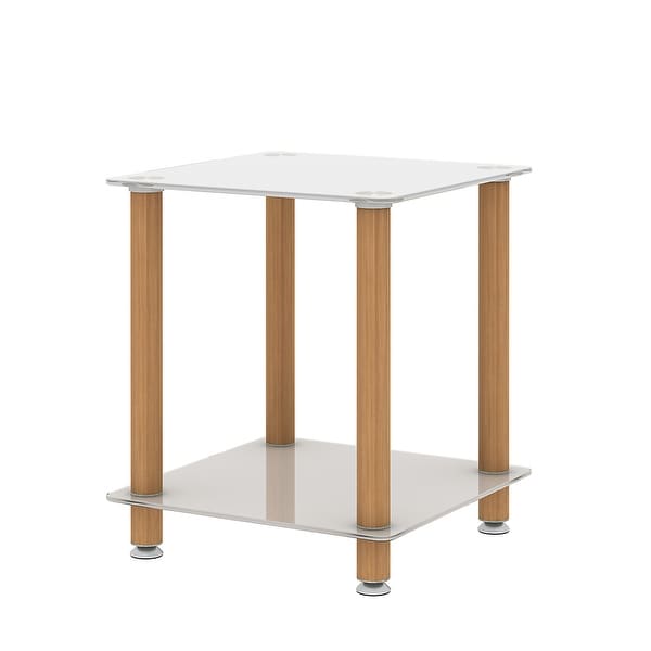 2-Tier Space End Table Side Table with Storage Shelve