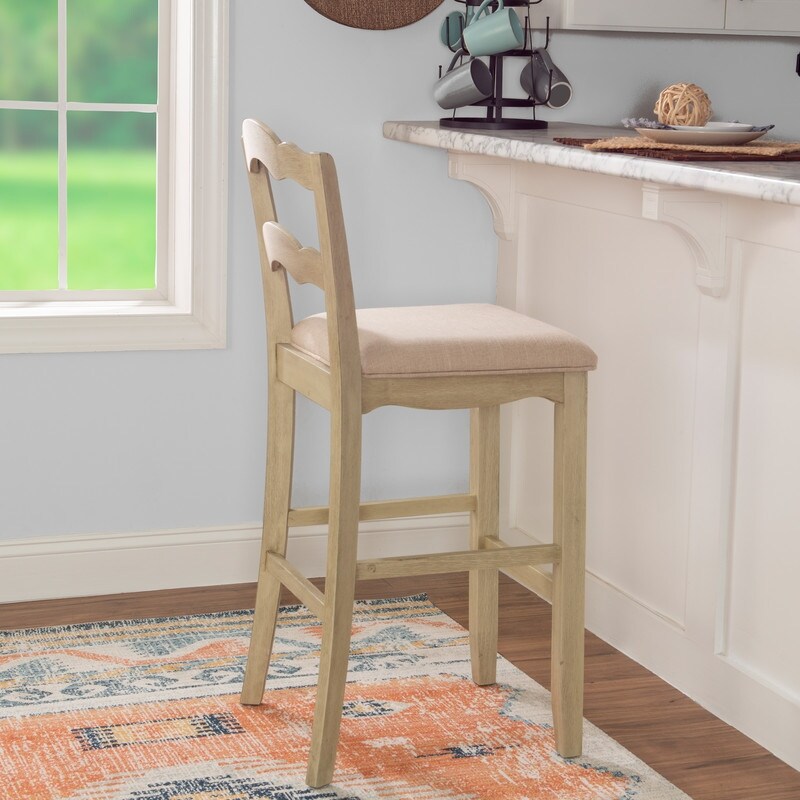 Fulton White Washed Bar Stool