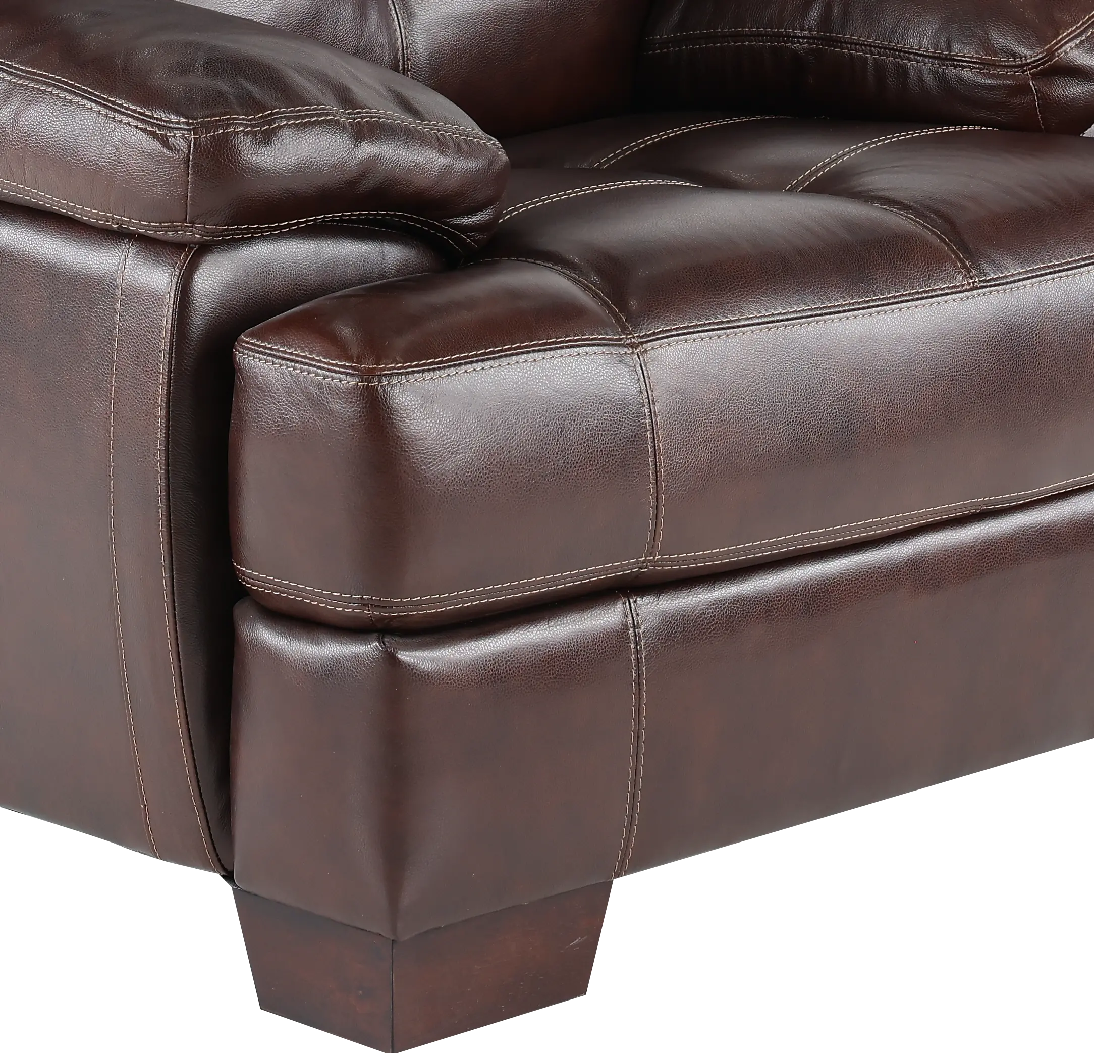 Amarillo Walnut Brown Leather Chair