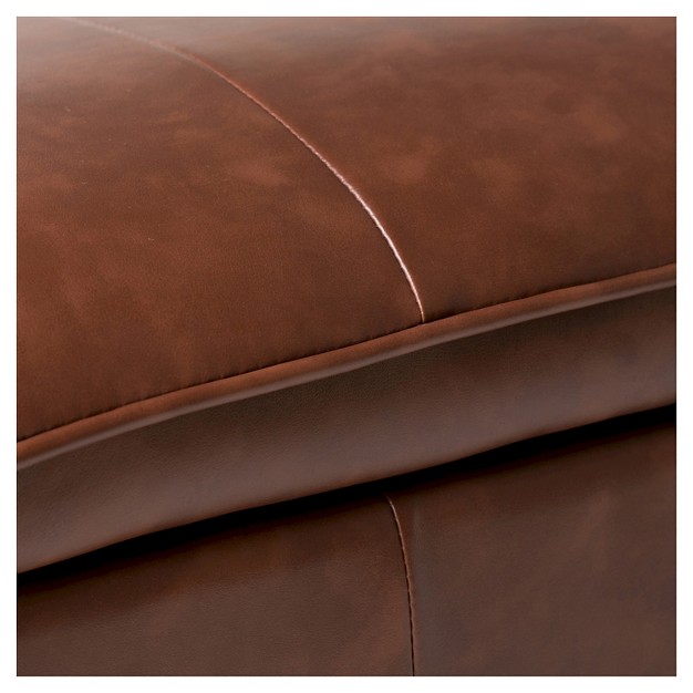 Northridge Storage Ottoman Cognac Faux Leather Wyndenhall