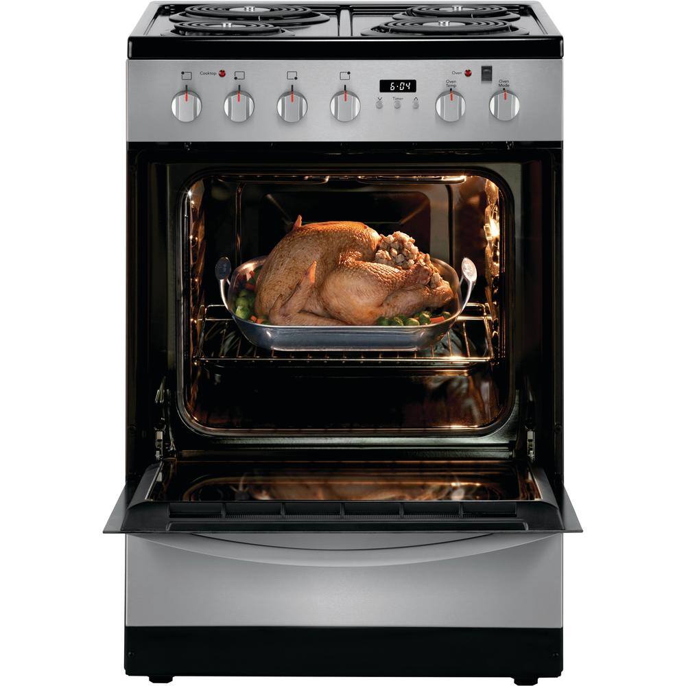 Frigidaire 24 in. 1.9 cu. ft. Freestanding Electric Range with Manual Clean in Stainless Steel FFEH2422US