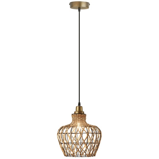 Brianna Rattan And Metal Pendant Ceiling Light River Of Goods