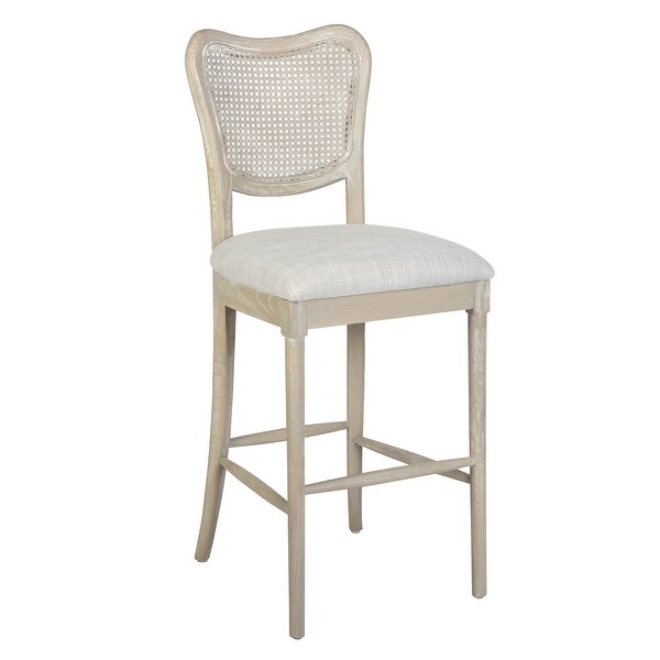 Farmhouse Dining Room Accent Chairs，Bedroom Barstools with Round Rattan Back Elegant Kitchen Chairs Side Chair，Set of 2