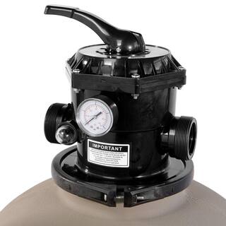 XtremepowerUS 19 in. Swimming Pool Sand Filter System with 7-Way Valve In-Ground 75140-H2