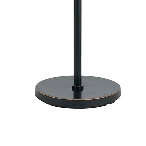 Metal Body Floor Lamp with Fabric Drum Shade and Pull Chain Switch, Black