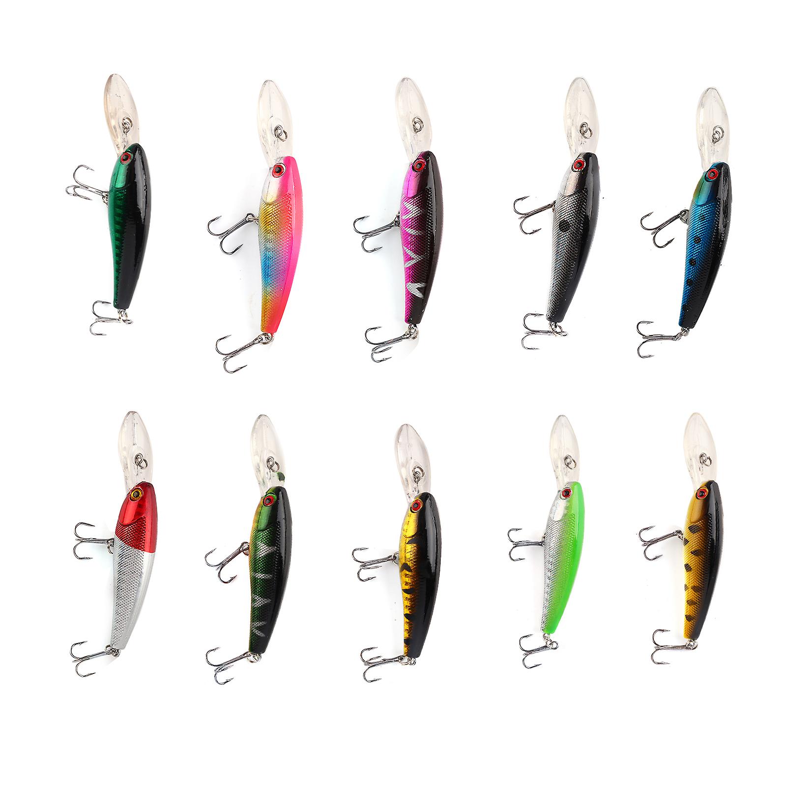 10pcs/bag Fishing Lures Baits Crank Bait Hook Tackle Bait Fishing Hook For Outdoor Fishing