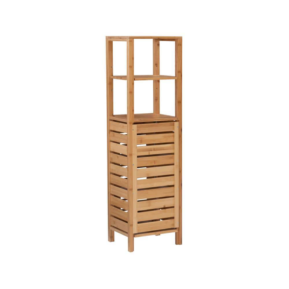 Linon Home Decor Brecken 13 in W x 11 in D x 465 in H Natural Bamboo Free Standing Storage Cabinet