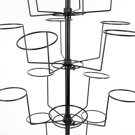 7 Tier Hat Display Retail Hat Rack Rotating Spinner Metal Adjustable Floor Stand Hat Cap Display Retail Rotating Metal Stand Hanger Rack Space Saver 7-Tier Rotating Hat Display Rack Free Standing