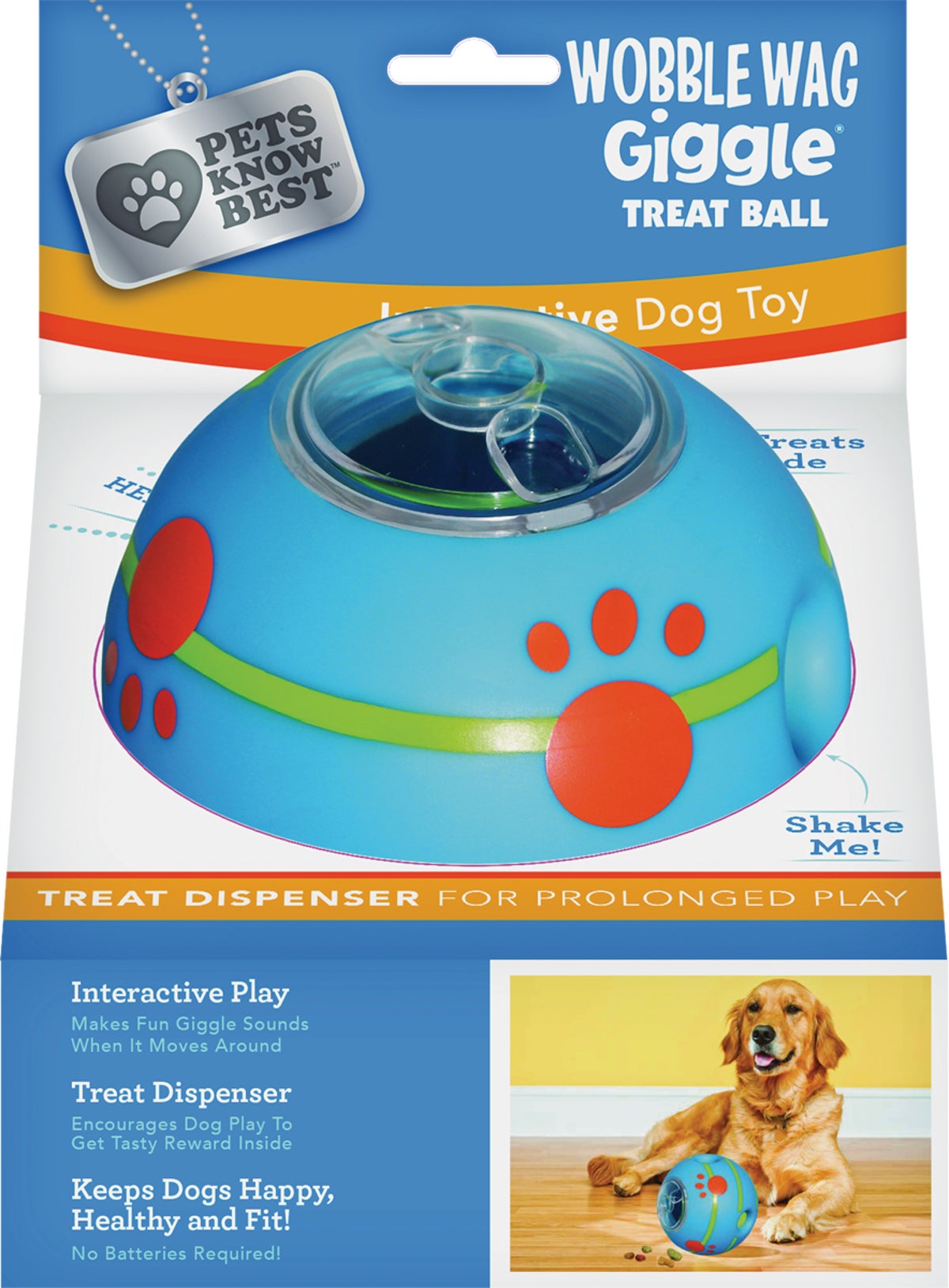 Pets Know Best Wobble Wag Giggle Treat Ball 5.5 In. Dia. Teal