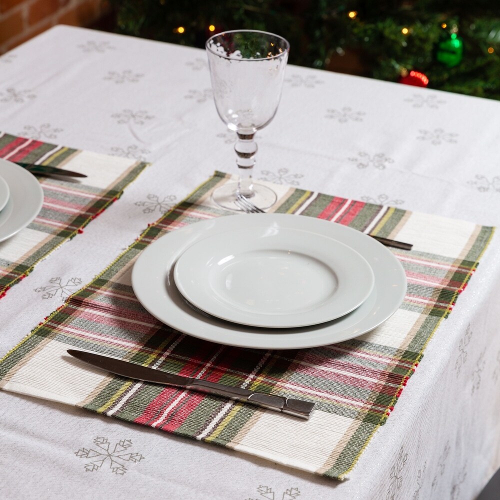 Fabstyles Celebration Plaid High Quality Cotton Placemats Set of 4   13\