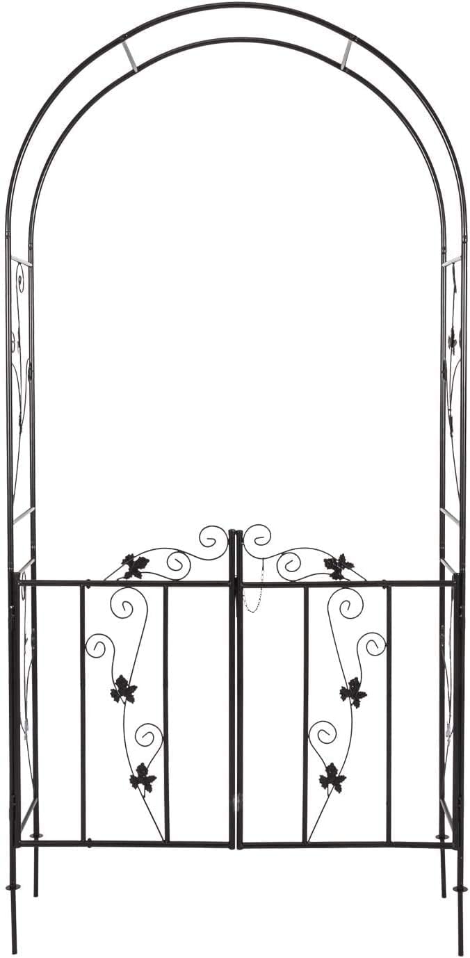 Kinbor 84" Black Metal and Steel Arbor