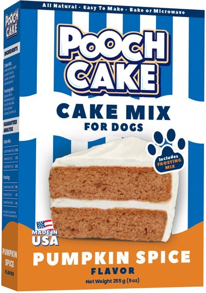 Pooch Cake Wheat-Free Pumpkin Spice Cake Mix and Frosting Dog Treat， 9-oz box