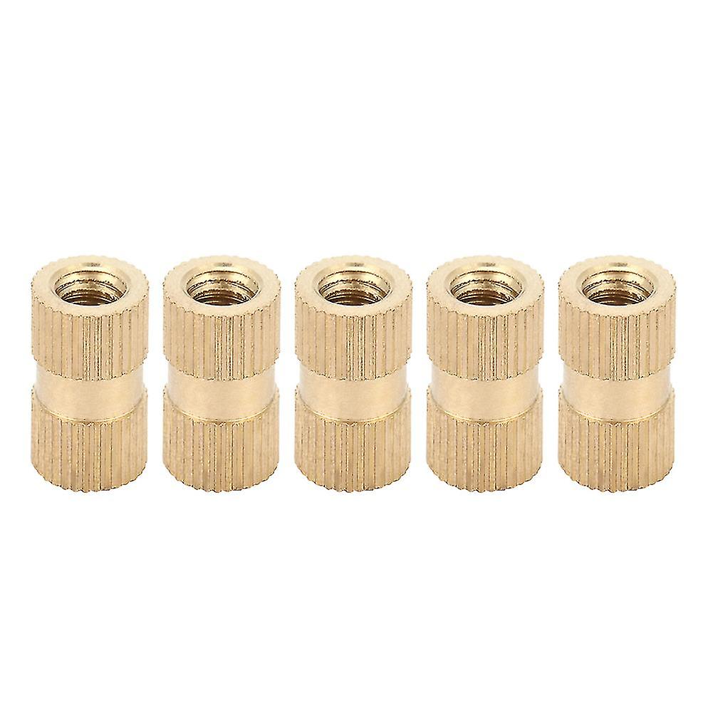 5 pcs M6 B Type Blind Hole Single Pass Inserts Brass Embedded Parts Knurled Nuts((M6*20*10)