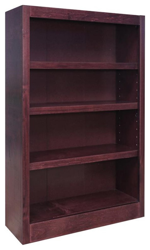 Bowery Hill Traditional 48 quotTall 4 Shelf Wood Bookcase in Cherry   Transitional   Bookcases   by Homesquare  Houzz