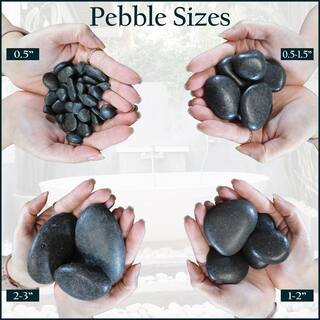 Rain Forest 0.4 cu. ft. 2 in. to 3 in. Black Super Polished Pebbles (30-Pack Pallet) RFBRPS3-30-P30