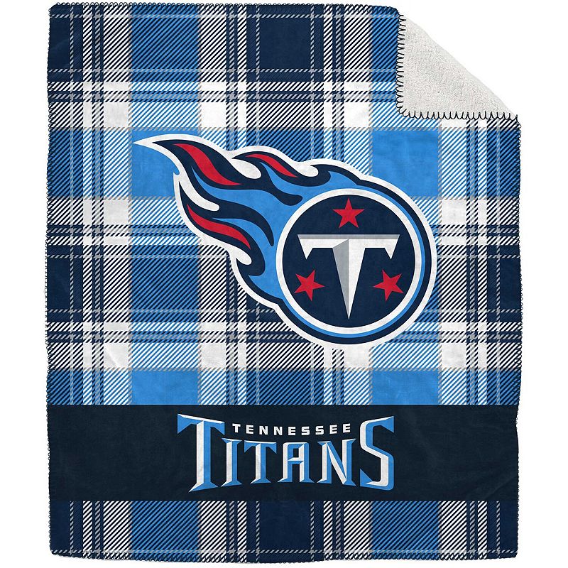 Pegasus Tennessee Titans 50 x 60 Plaid Flannel Sherpa Plush Blanket