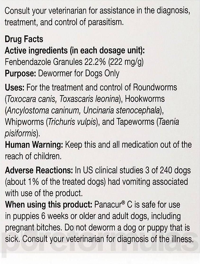 Panacur C Canine Dewormer， 1-g， 3 count