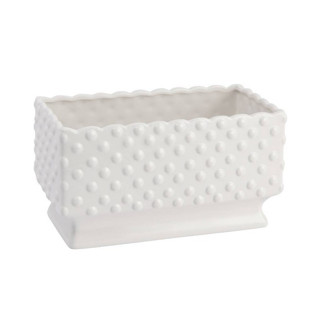 Ceramic Hobnail Planter White Storied Home