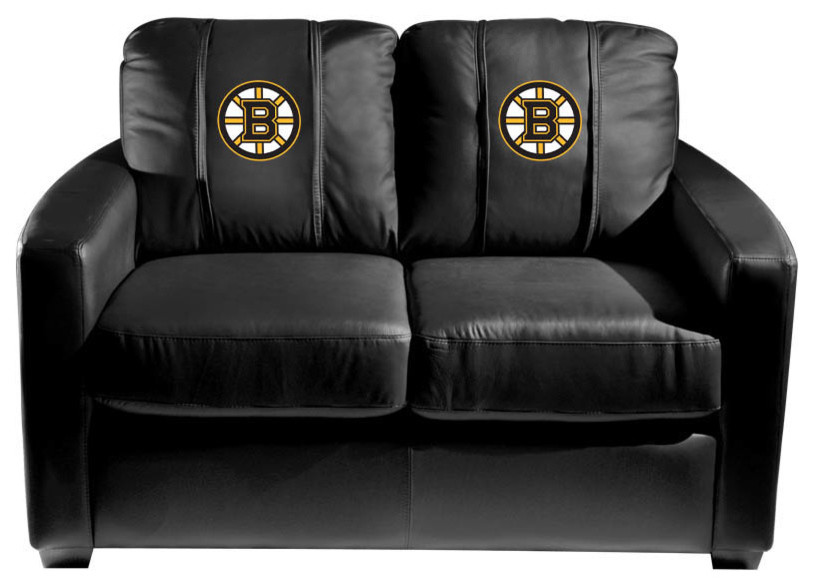 Boston Bruins Stationary Loveseat Commercial Grade Fabric   Contemporary   Loveseats   by DreamSeats LLC  Houzz