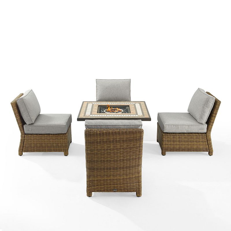 Crosley Bradenton Outdoor Conversation Fire Pit and Patio Chair 5-piece Set