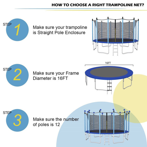 Costway 76549218 15/16 Feet Trampoline Replacement...