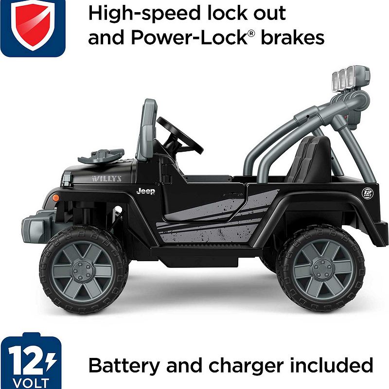 Power Wheels Jeep Wrangler Willys Battery-Powered Ride-On Vehicle by Fisher-Price