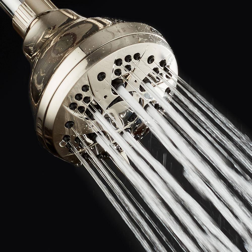 AquaDance 6-Spray 4 in. Single Wall Mount Fixed Adjustable Shower Head in Brushed Nickel 9701