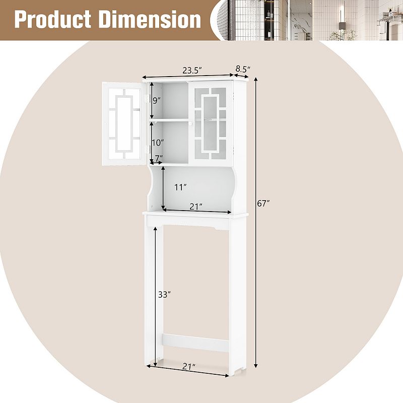 Bathroom Spacesaver Over the Toilet Door Storage Cabinet