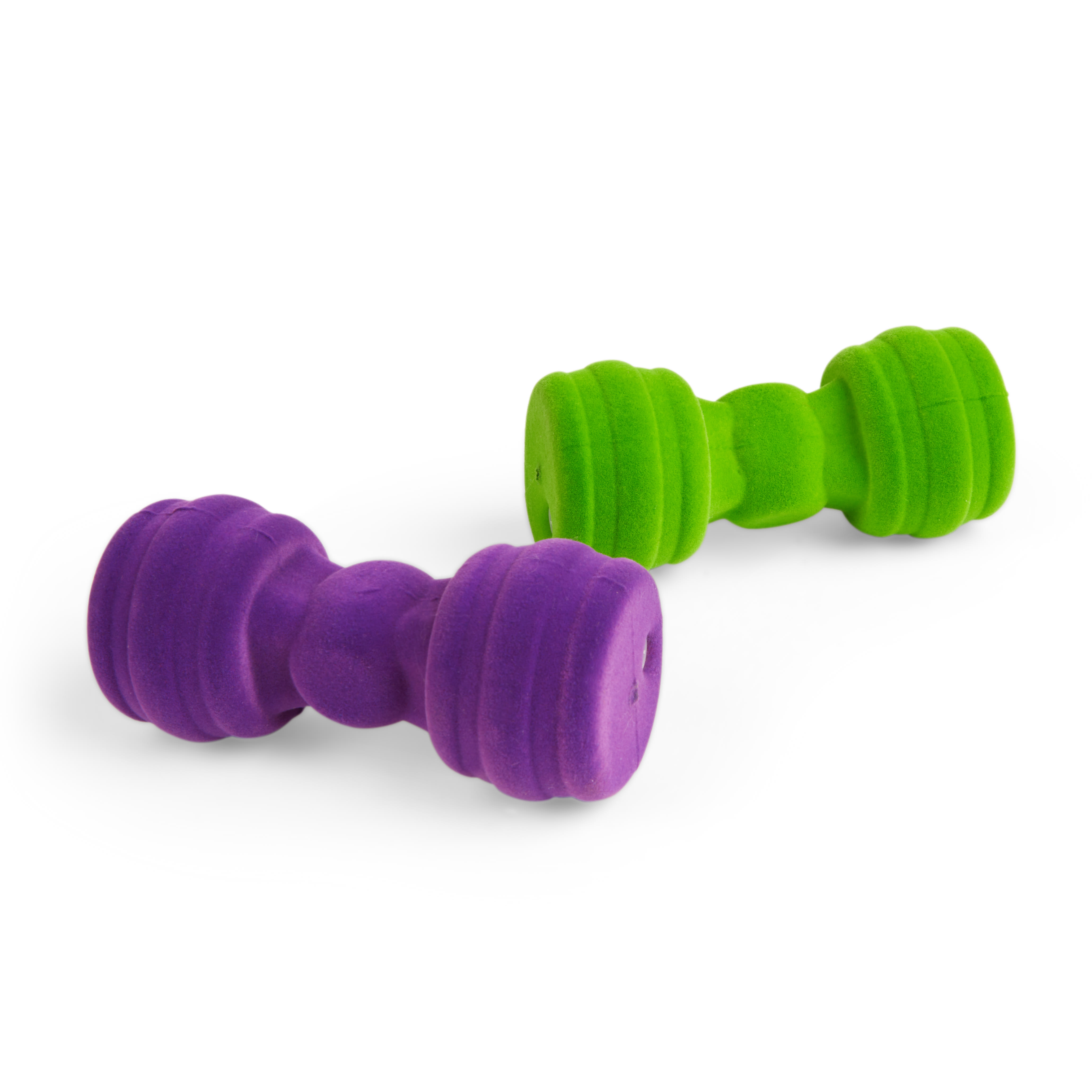 Leaps  Bounds Flocked Barbell Dog Toy