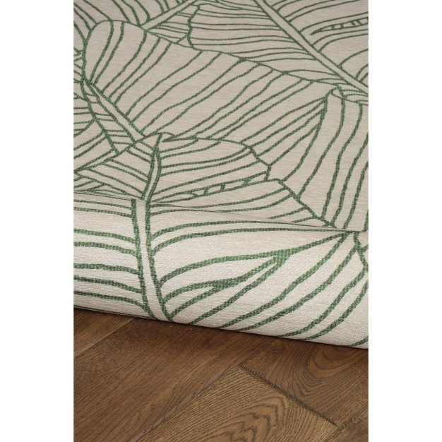 Kendari Washable Outdoor Rug Ivory green Linon