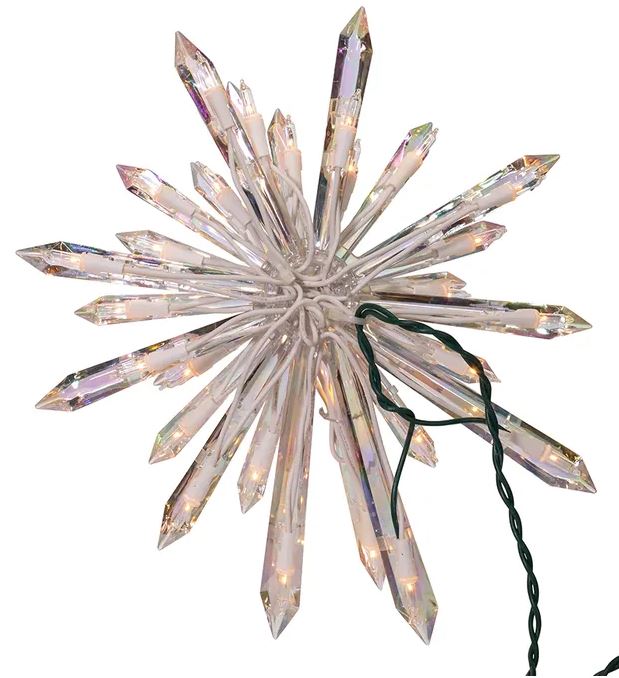 13 Crystal Snowflake Tree Topper