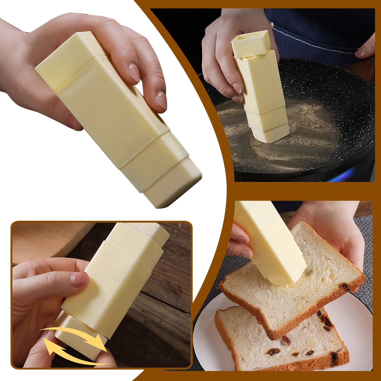 TOYFUNNY Butter Dishes Butter Stick Rotary Applicator Kitchen Tools Butter Holder