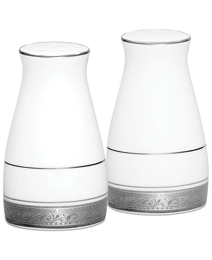 Noritake Dinnerware Crestwood Platinum Salt and Pepper Shakers