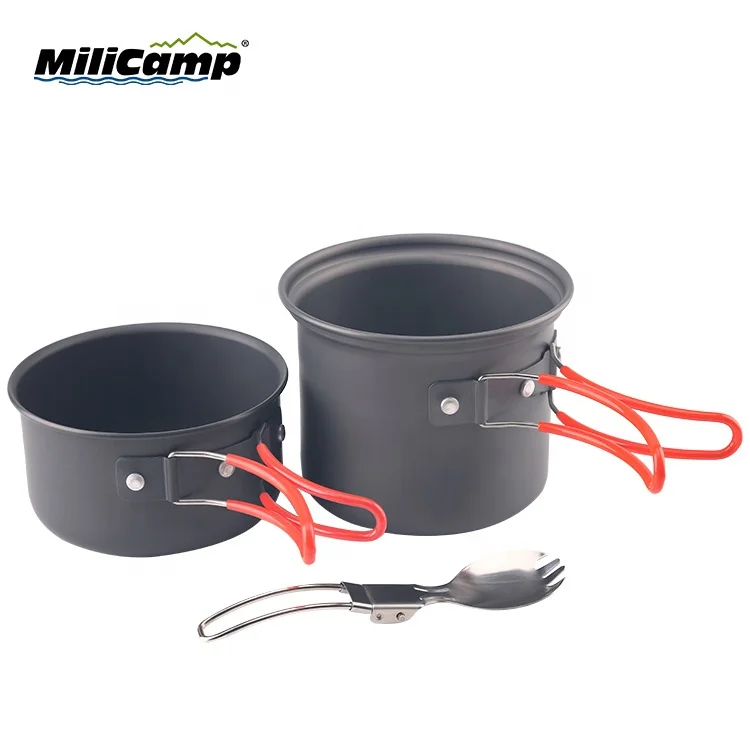 Hiking Gear Cook set Camping Pot Backpacking Non stick camping cooking set outdoor cooking