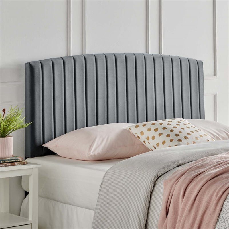 Modway Rebecca Modern Performance Velvet Full/Queen Headboard in Charcoal   Transitional   Headboards   by Homesquare  Houzz