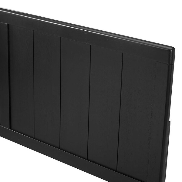 Widman Country Style King Size Black Wooden Headboard - - 32157943