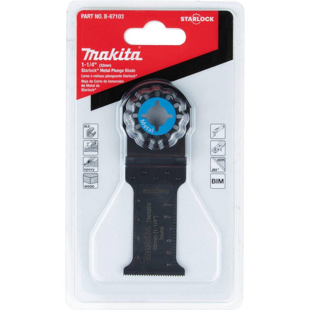 Makita 1-14 in. Starlock Metal Plunge Blade (BiM) B-67103