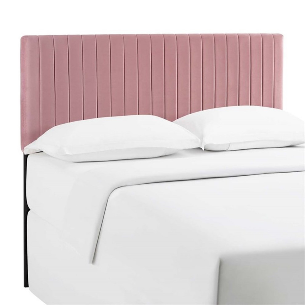 Modway Keira Velvet Full Queen Headboard in Dusty Rose   Contemporary   Headboards   by Homesquare  Houzz