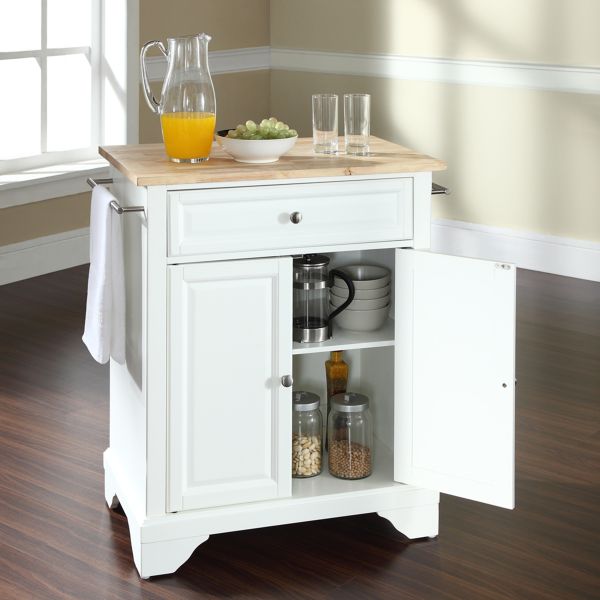 Lafayette Wood Top Portable Kitchen Island/Cart