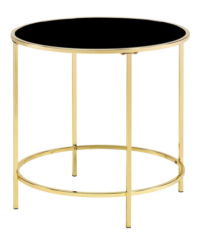 Furniture of America Vardo Glass Top Side Table