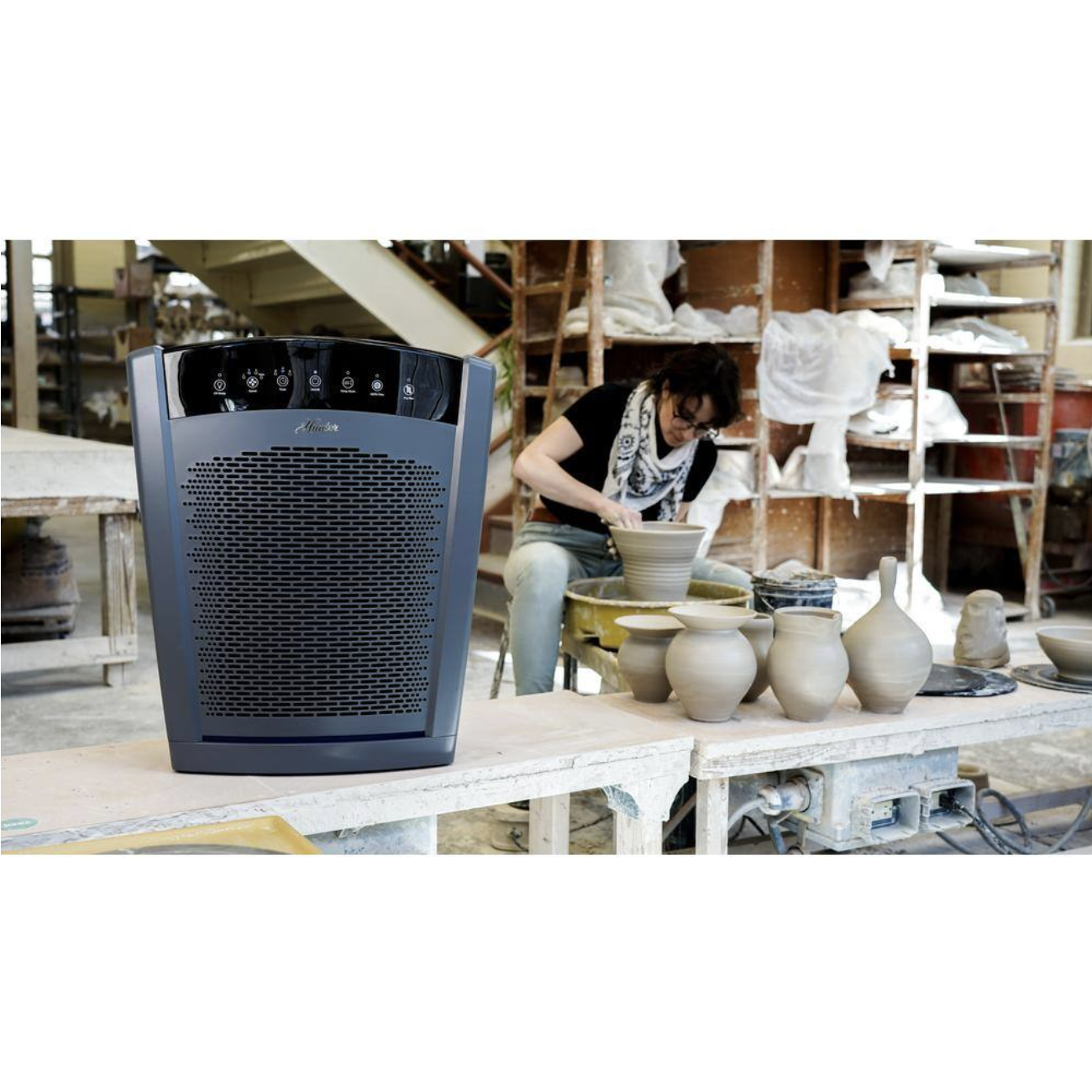 Hunter Large UVC Multi-Room Console Air Purifier in Graphite - Kejku