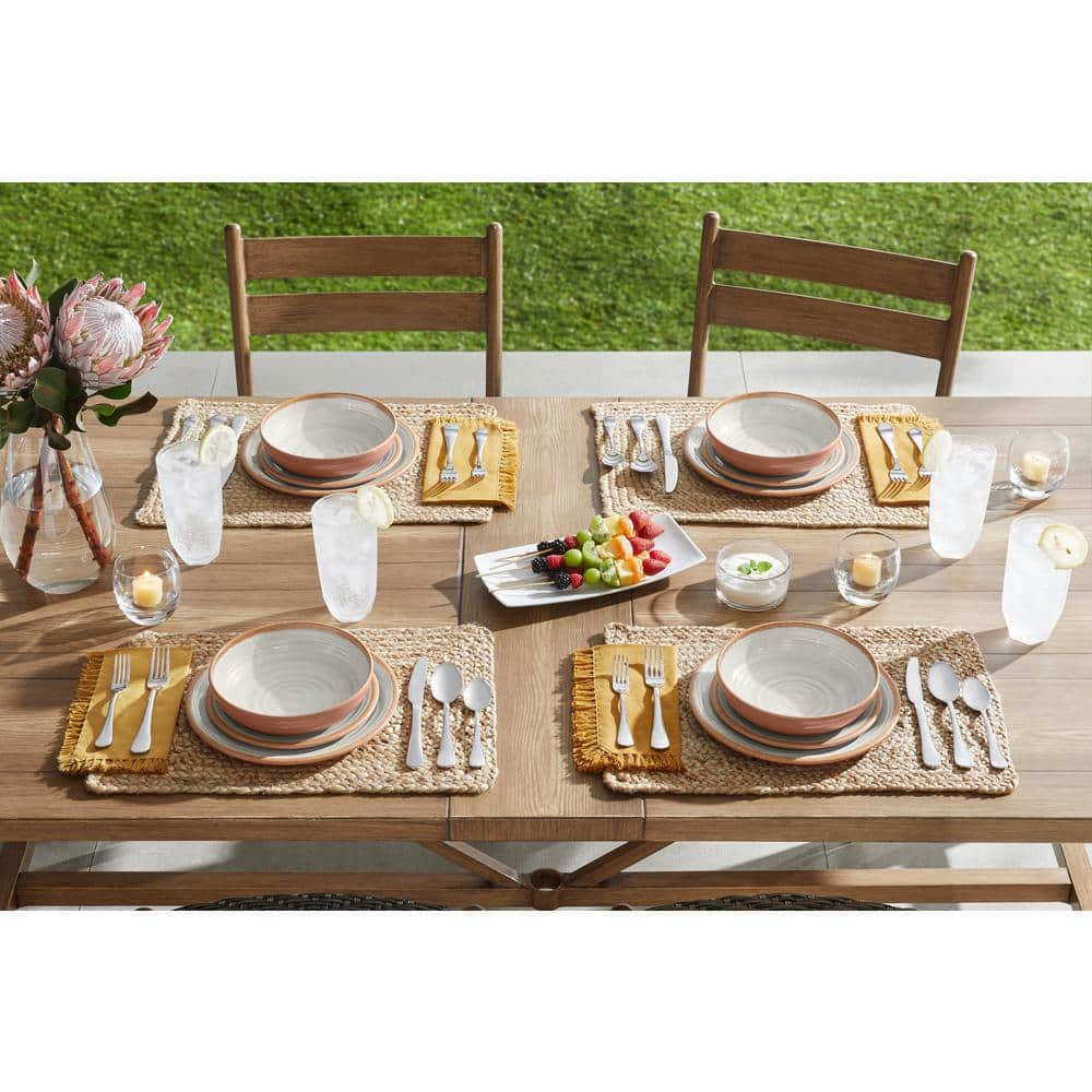 Home Decorators Collection Azria Melamine Dinnerware Set in Ivory (Service for 4) PAN1085MDSBI