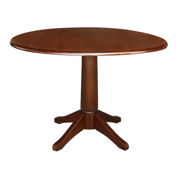 42 in. Round Top Dual Drop Leaf Pedestal Dining Table