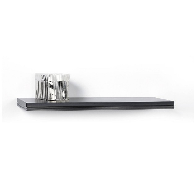 X 8 quot Modern Floating Shelf Wall Mounted Hidden Brackets Black Inplace