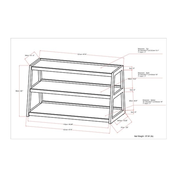 WYNDENHALL Hawkins 47.6 inch Wide Industrial TV Media Stand in Walnut For TVs up to 50 inches - 20