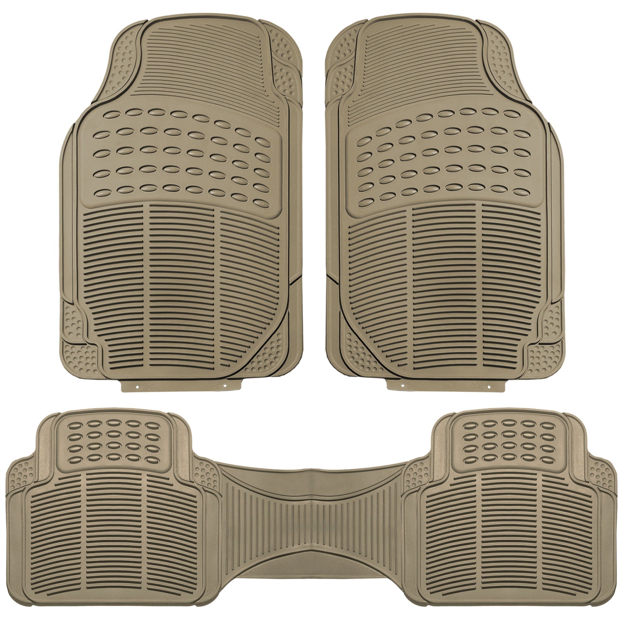 FH GROUP Full Set Vinyl Floor Mats， Beige