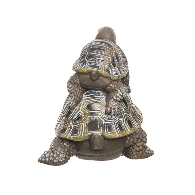 Transpac Resin 6 75 In Gray Spring Stacked Turtle Fig