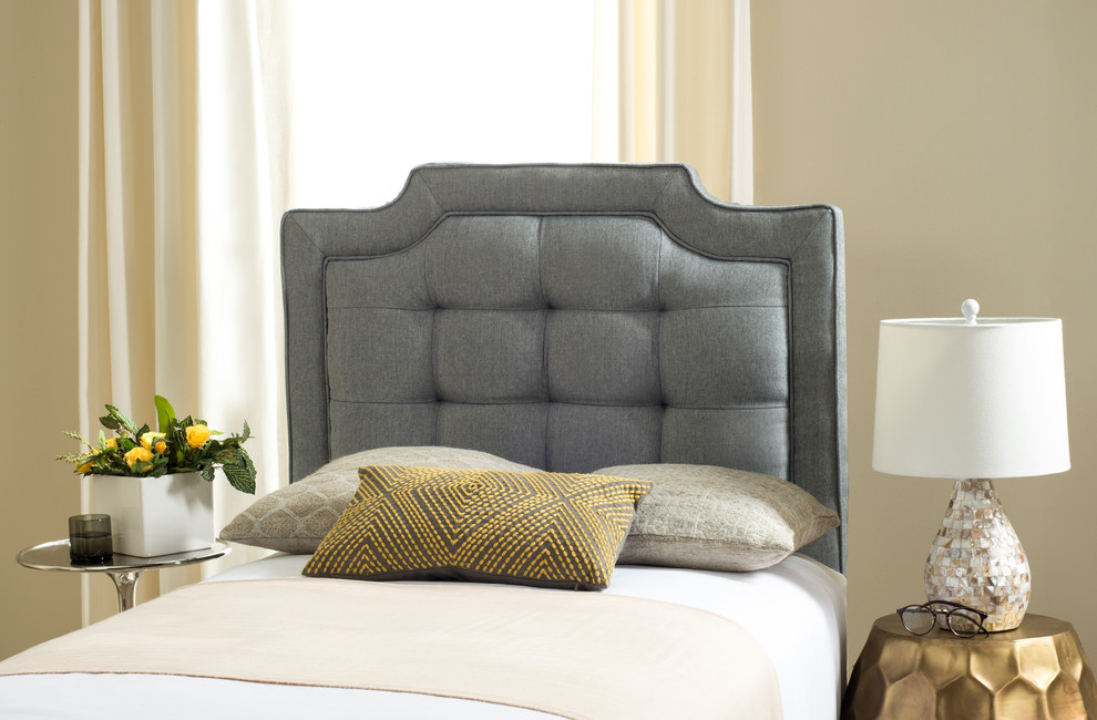 Safavieh Sapphire Tufted Linen Headboard  Gray   Transitional   Headboards   by Safavieh  Houzz