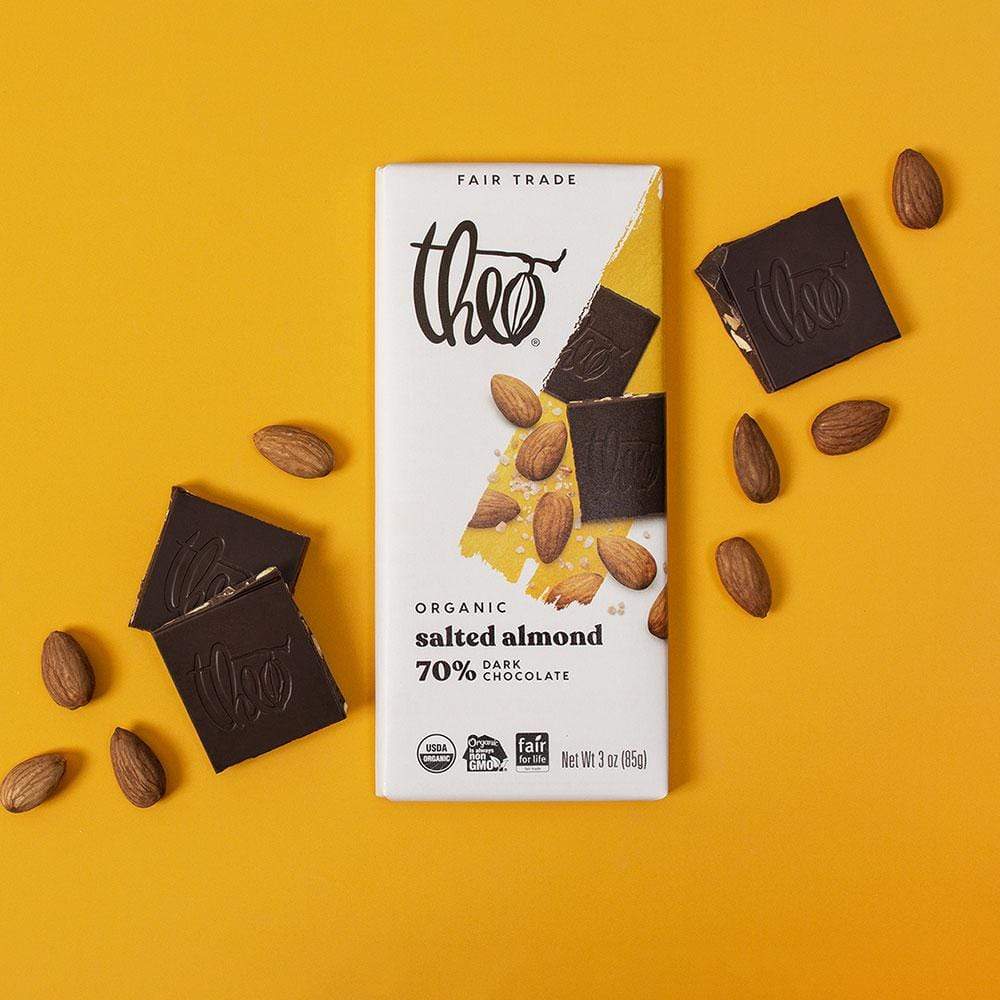 Theo Dark Chocolate Salted Almond Bar